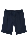 Sandro Gamma Cotton Blend Shorts In Dark Blue