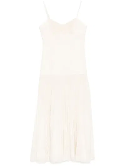 Sandro Gather-detailed Maxi Dress In Neutrals