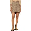 Sandro Gena High Waist Houndstooth Skirt In Brown