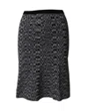 Sandro Geometric Flared Knee-length Skirt In Black Viscose In Black