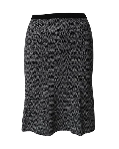 Sandro Geometric Flared Knee-length Skirt In Black Viscose