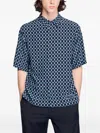 Sandro Geometric-pattern Shirt In Blue