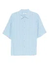 Sandro Geometric-pattern Shortt-sleeve Shirt In Blue