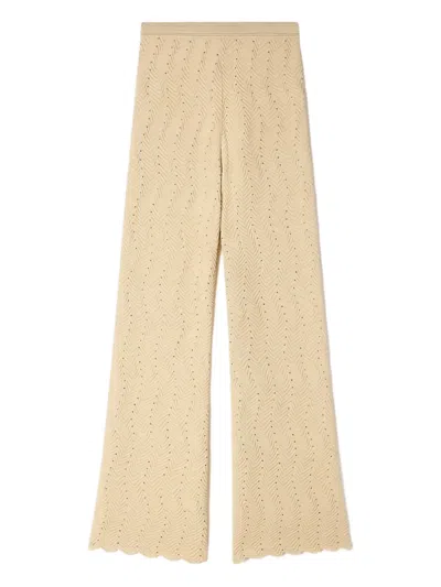 Sandro Geometric-pattern Textured Trousers In Neutral