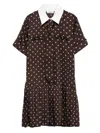 Sandro Geometric-print Mini Dress In Brown
