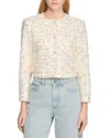 Sandro Geometric Sequin Jacket In Neutral