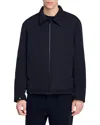 Sandro George Technical Quilted Jacket In Black