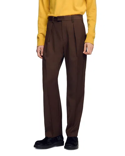 Sandro Gerard Wool Blend Wide Leg Trousers In Multi