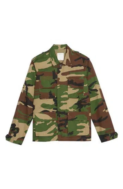 Sandro Gi Cotton Shirt Jacket In Multi