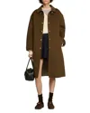 Sandro Giorjo Wool Double Faced Coat In Green