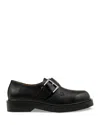 Sandro Glazed Leather Derby Shoes In Black