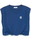 Sandro Short Draped T-shirt In Blue