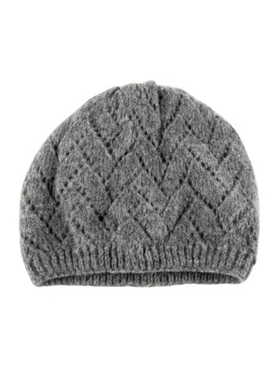 Pre-owned Sandro Glitter Accent Fabric Beanie In Grey