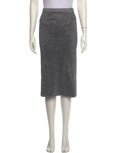 Pre-owned Sandro Glitter Accents Knee-length Skirt In Silver
