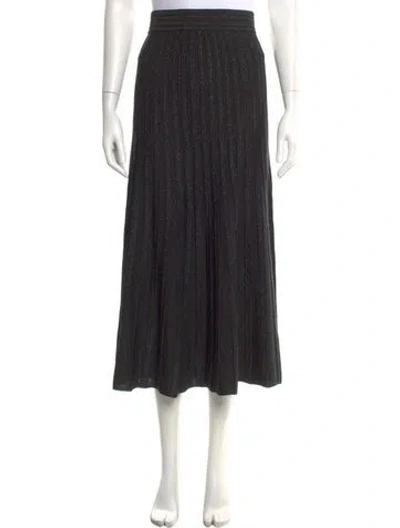 Pre-owned Sandro Glitter Accents Midi Length Skirt In Black