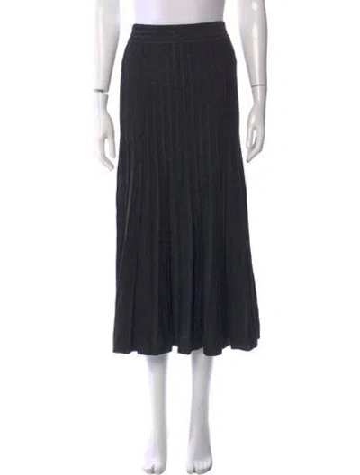 Pre-owned Sandro Glitter Accents Midi Length Skirt In Black