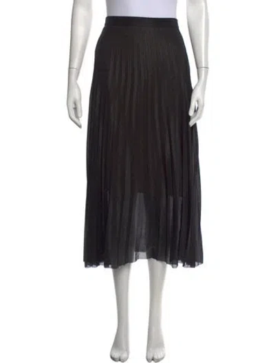 Pre-owned Sandro Glitter Accents Midi Length Skirt In Black/metallic
