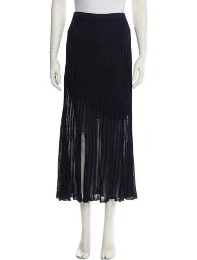 Pre-owned Sandro Glitter Accents Midi Length Skirt In Blue