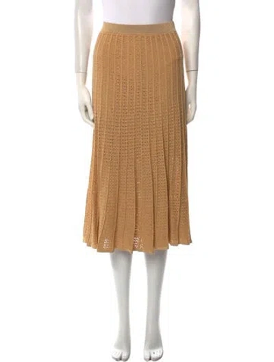 Pre-owned Sandro Glitter Accents Midi Length Skirt In Gold