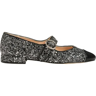 Sandro Glitter Ballet Flats In Black