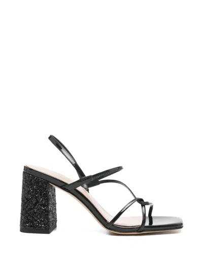 Sandro Glitter Block-heeled Sandals In Multi