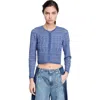 Sandro Glitter Crewneck Cardigan Sweater