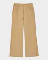 Sandro Rhinestone Embellished Wide Leg Jeans In Sand In Sand
