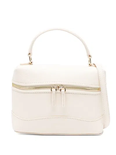 Sandro Grained Leather Zip-fastening Tote Bag In Neutral