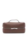 Sandro Grained Wash Bag In Bruns