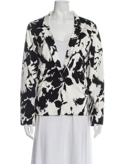 Pre-owned Sandro Graphic Print Blazer In White