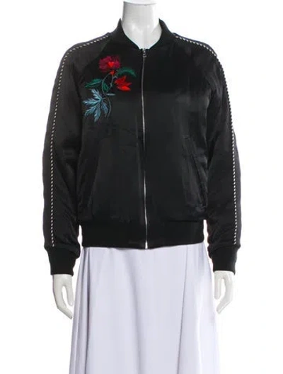 Pre-owned Sandro Graphic Print Bomber Jacket In Multi