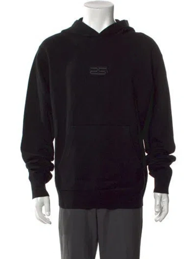 Pre-owned Sandro Graphic Print Crew Neck Hoodie In Black