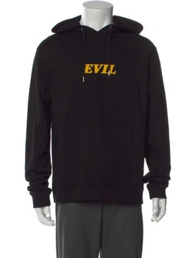 Pre-owned Sandro Graphic Print Crew Neck Hoodie In Black