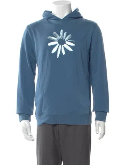 Pre-owned Sandro Graphic Print Crew Neck Hoodie In Blue