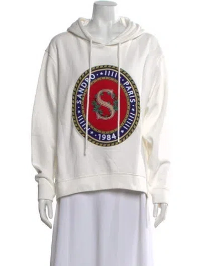 Pre-owned Sandro Graphic Print Crew Neck Hoodie In Multi