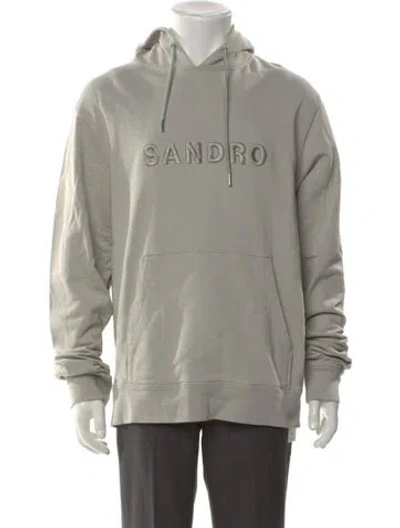 Pre-owned Sandro Graphic Print Crew Neck Hoodie In Neutral