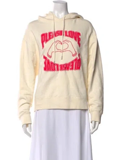 Pre-owned Sandro Graphic Print Crew Neck Hoodie In Neutral