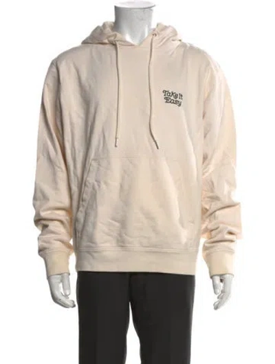 Pre-owned Sandro Graphic Print Crew Neck Hoodie In Neutral