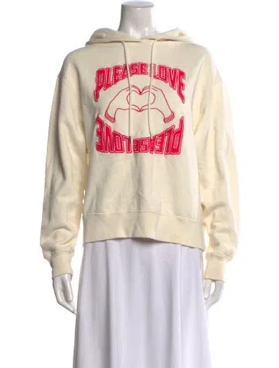 Pre-owned Sandro Graphic Print Crew Neck Hoodie In Neutral