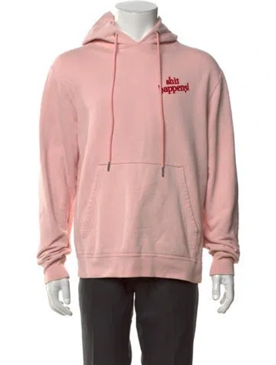 Pre-owned Sandro Graphic Print Crew Neck Hoodie In Pink