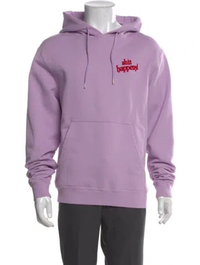 Pre-owned Sandro Graphic Print Crew Neck Hoodie In Purple