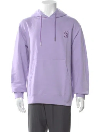 Pre-owned Sandro Graphic Print Crew Neck Hoodie In Purple