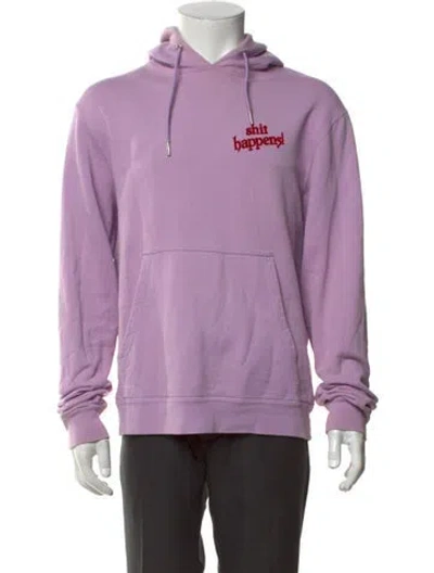 Pre-owned Sandro Graphic Print Crew Neck Hoodie In Purple