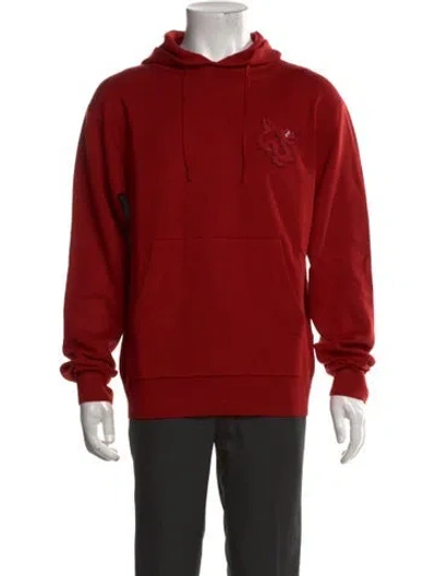 Pre-owned Sandro Graphic Print Crew Neck Hoodie In Red