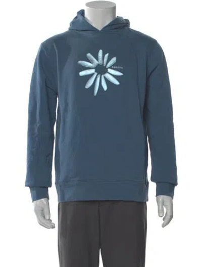 Pre-owned Sandro Graphic Print Crew Neck Hoodie W/ Tags In Blue