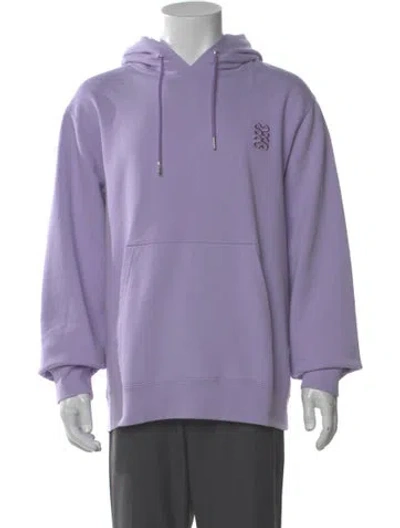 Pre-owned Sandro Graphic Print Crew Neck Hoodie W/ Tags In Purple