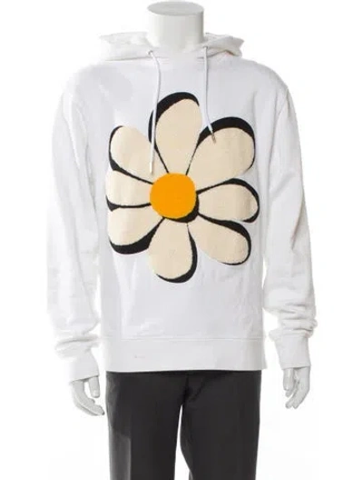 Pre-owned Sandro Graphic Print Crew Neck Hoodie In White