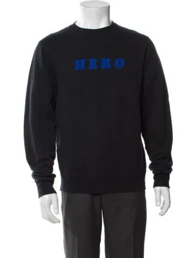 Pre-owned Sandro Graphic Print Crew Neck Pullover In Blue