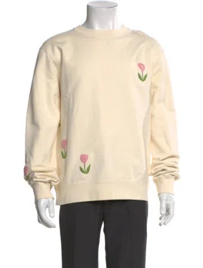 Pre-owned Sandro Graphic Print Crew Neck Pullover In Neutral