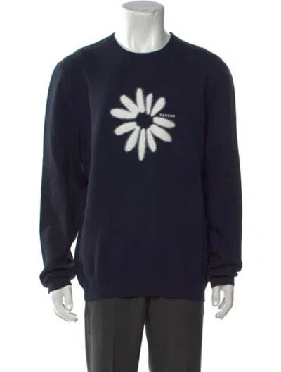 Pre-owned Sandro Graphic Print Crew Neck Pullover W/ Tags In Black
